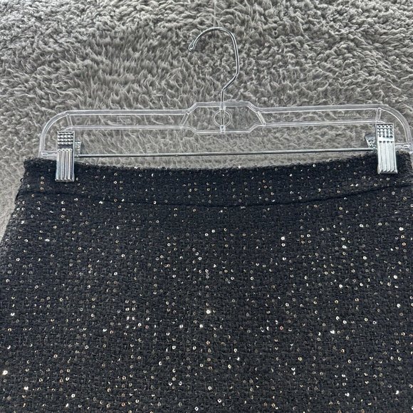 J. Inc Tube Skirt Women's Large Black Tweed Sequenced Tube Skirt Ladies L - Picture 2 of 15